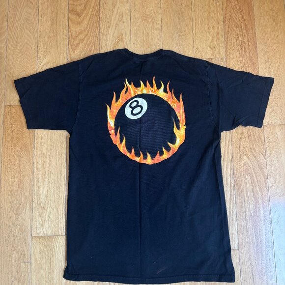Stussy Flaming 8 Ball T Shirt M - Picture 3 of 3